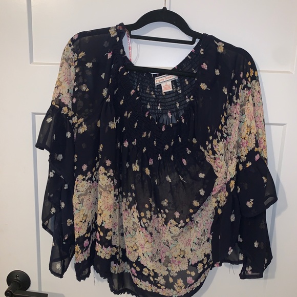 Flying Tomato Tops - Flying Tomato Sheer Floral Blouse